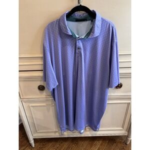 Greyson Purple Golf Polo Short Sleeve XXL Sleeve Logo Blue Fox Pattern